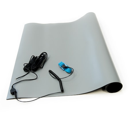 Bertech ESD Anti-Static High Temperature Table Mat Kit, 3 Ft. x 8 Ft., Gray 2059T-3x8GKT